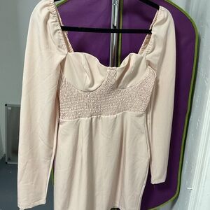 Nasty Gal Blush Ruched Mini Dress